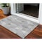 Homeroots 3' X 5' Gray Silver And Ivory Geometric Washable Indoor Outdoor Area Rug 583046 - alternate 1