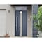 Vdomdoors Steel Door Deux 1717 Gray Graphite Transom Window Stainless Inserts Single Modern Painted-W36xH80+1 DEUX1717EXD-GRE-W36 x H80+16-Right-hand Inswing - alternate 1