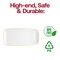 Smarty Had A Party 106 x 5 White with Gold Rim Flat Raised Edge Rectangular Disposable Plastic Plates, 120PK 9311WHG-CASE - alternate 2