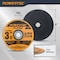 Powertec 3in Cut Off Wheels 50PK, 1/16in Thick with 3/8in Arbor, for Angle Grinder - 60 Grit, 50PK 14017 - alternate 2