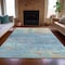 Homeroots 10' X 14' Aqua And Beige Abstract Washable Indoor Outdoor Area Rug 631448 - alternate 3