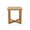 Homeroots 24" Natural Solid Wood Square Cross Legs End Table 564936 - alternate 2