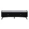Homeroots 59" Gray and Black Fabric Upholstered Storage Bench with Drawers 523986 - alternate 1