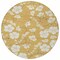 Homeroots 8' Gold Ivory And Brown Round Floral Washable Indoor Outdoor Area Rug 599882 - alternate 3