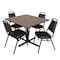 Regency Square Cain Breakroom Table W/ 4 Restaurant Stack Chairs, 48 in W, 48 in L, Noble Oak TB4848NO29BK - alternate 1