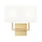 Z-Lite Saxon 2 Light Wall Sconce, Olde Brass/White, 12 In W 815-2S-OBR - alternate 3