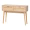 Baxton Studio Baird Mid-Century Modern Light Oak Brown Finished Wood and Rattan 2-Drawer Console Table 176-11250-Zoro - alternate 1