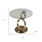 Homeroots 21" Clear and Gold Glass and Metal Round Pedestal End Table 554648 - alternate 3