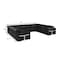 Homeroots Black Italian Leather Power Reclining U Shaped Eight Piece Corner Sectional With Console 634685 - alternate 5