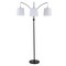 Jonathan Y Sylva 72.5" 3-Light Mid-Century Modern Head-Adjustable Iron LED Arc Floor Lamp, Black JYL3080A - alternate 2