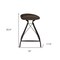Homeroots 25" Brown and Black Leather and Iron Low Back Counter Height Swivel Bar Chair 527556 - alternate 3