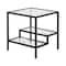 Homeroots 22" Black And Clear Glass And Steel Square End Table With Two Shelves 544210 - alternate 2