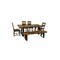 Homeroots 80" Dark Brown And Black Solid Wood And Metal Sled Base Dining Table 521823 - alternate 3