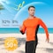 Protectx Long Sleeve T-Shirt, 92% Polyester, 8% Spandex, Orange, Black, M, 2 PK HV-LTT145-ORBK-M-02 - alternate 2