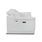 Homeroots 86" White Italian Leather USB Reclining Sofa With Silver Legs 476525 - alternate 3