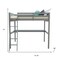 Homeroots Gray Solid Wood Full Double Size Loft Bed with Desk and Storage 490206 - alternate 4
