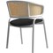 Leisuremod Ervilla Dining Arm Chair with Leather Seat and White Steel Base in Beige, 4PK ECW-20BL-L4 - alternate 4