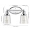 Jonathan Y Beverly 15" 2-Light Iron/Seeded Glass Classic Cottage LED Vanity Light, Chrome JYL7531A - alternate 4