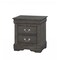 Homeroots 24" Gray Two Drawers Nightstand 347119 - alternate 1