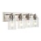 Jonathan Y Irving 27.75" 4-Light Seeded Glass/Iron Modern Contemporary LED Vanity Light, Nickel JYL7558A - alternate 5