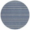 Homeroots 8' Navy Blue And Mint Green Round Striped Washable Indoor Outdoor Area Rug 610548 - alternate 2