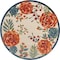 Homeroots 8' Ivory Orange Green And Blue Round Floral Indoor Outdoor Area Rug 548069 - alternate 1