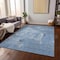 Homeroots 8' X 10' Denim Blue And Ivory Abstract Washable Indoor Outdoor Area Rug 596857 - alternate 2