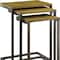 Homeroots Set of Three Brown and Black Distressed Solid Wood and Steel Frame Nested Tables, 3PK 493258 - alternate 2