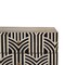 Homeroots 23" Black Ivory And Light Brown Solid Wood Geometric Bone Inlay Two Drawer Nightstand 651580 - alternate 2