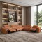 Homeroots Camel Italian Leather Power Reclining U Shaped Eight Piece Corner Sectional With Console 366354 - alternate 3