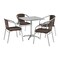 Flash Furniture Square Table Set, Aluminum, Plastic, Rattan, Stainless Steel, Grey TLH-ALUM-28SQ-020CHR4-GG - alternate 1