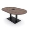 Skutchi Designs Racetrack Conference Table With Power Unit, 48 in W, 72 in L, Brown HAR-RAC-48X72-DOU.BK-H3041-EBLK - alternate 1