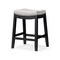 Homeroots 26" White and Black Fabric and Solid Wood Backless Counter Height Bar Chair 632494 - alternate 2