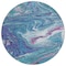 Homeroots 8' Teal Blue Purple And Pink Round Abstract Washable Indoor Outdoor Area Rug 602679 - alternate 4