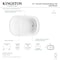 Kingston Brass 51" Acrylic Oval Rectangular Double Ended Freestanding Tub with Drain, Glossy White VTOV513425S - alternate 2