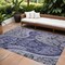 Homeroots 9' X 12' Navy Blue Gray And Green Floral Medallion Washable Indoor Outdoor Area Rug 603183 - alternate 1