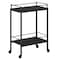 Homeroots 23" Black Steel and Wood Rolling Bar Cart 530446 - alternate 3