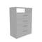 Homeroots Modern White Four Drawer Dresser with Hutch 403742 - alternate 2