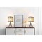 Vidalite Gal Tripod Table Lamp with Rattan Shade, Stitched Velvet Detailing, Bohemian Style CE1008604 - alternate 2