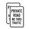Signmission Private Road No Thru Traffic, 18'' X 24'' 2 Signs, Heavy Gauge Aluminum, 2PK A-1824-2PACK-2769 - alternate 1