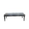 Homeroots 47in Blue And Cream Abstract Design Blue Leg Upholstered Bench 483464 - alternate 1