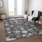 Homeroots 3' X 5' Charcoal Gray And Beige Floral Washable Indoor Outdoor Area Rug 605461 - alternate 2