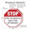 Signmission Stop Stay in Vehicle Wait for Atten, 6 inch X 6 inch, Plastic Sign, 2PK OC-P-2PACK-6-275 - alternate 3