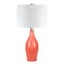 Homeroots 28" Coral Porcelain Table Lamp With White Drum Shade 524429 - alternate 1