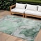 Homeroots 10' X 14' Green Abstract Washable Non Skid Indoor Outdoor Area Rug 559513 - alternate 1