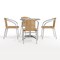 Flash Furniture Square Table Set, Aluminum, Plastic, Rattan, Stainless Steel, Grey TLH-ALUM-28SQ-020BGECHR4-GG - alternate 5