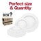 Smarty Had A Party Solid White Round Blossom Plastic Dinnerware Value Set (120 Dinner Plates + 120 Salad Plates), 240PK 4840WH-VP-CASE - alternate 3