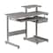 Homeroots 38" Gray Wood and Stainless Steel Computer Desk 723729 - alternate 1