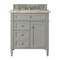 James Martin Vanities Brittany 30" Single Vanity, Urban Gray, w/ 3 CM Tajnar Eclos Top 650-V30-UGR-3TJR - alternate 1