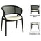 Leisuremod Ervilla Dining Chair in Black Steel Frame with Black Wicker Back and Beige Seat, 2PK ECBL-20BL-BG2 - alternate 4